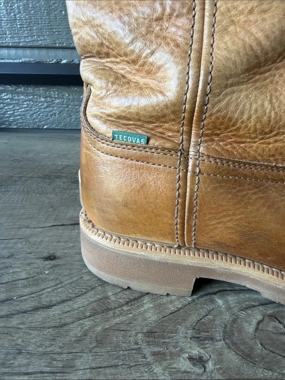 Tecovas Men’s The Rugged Square Toe Western Tan Leather Work Boots size 9D